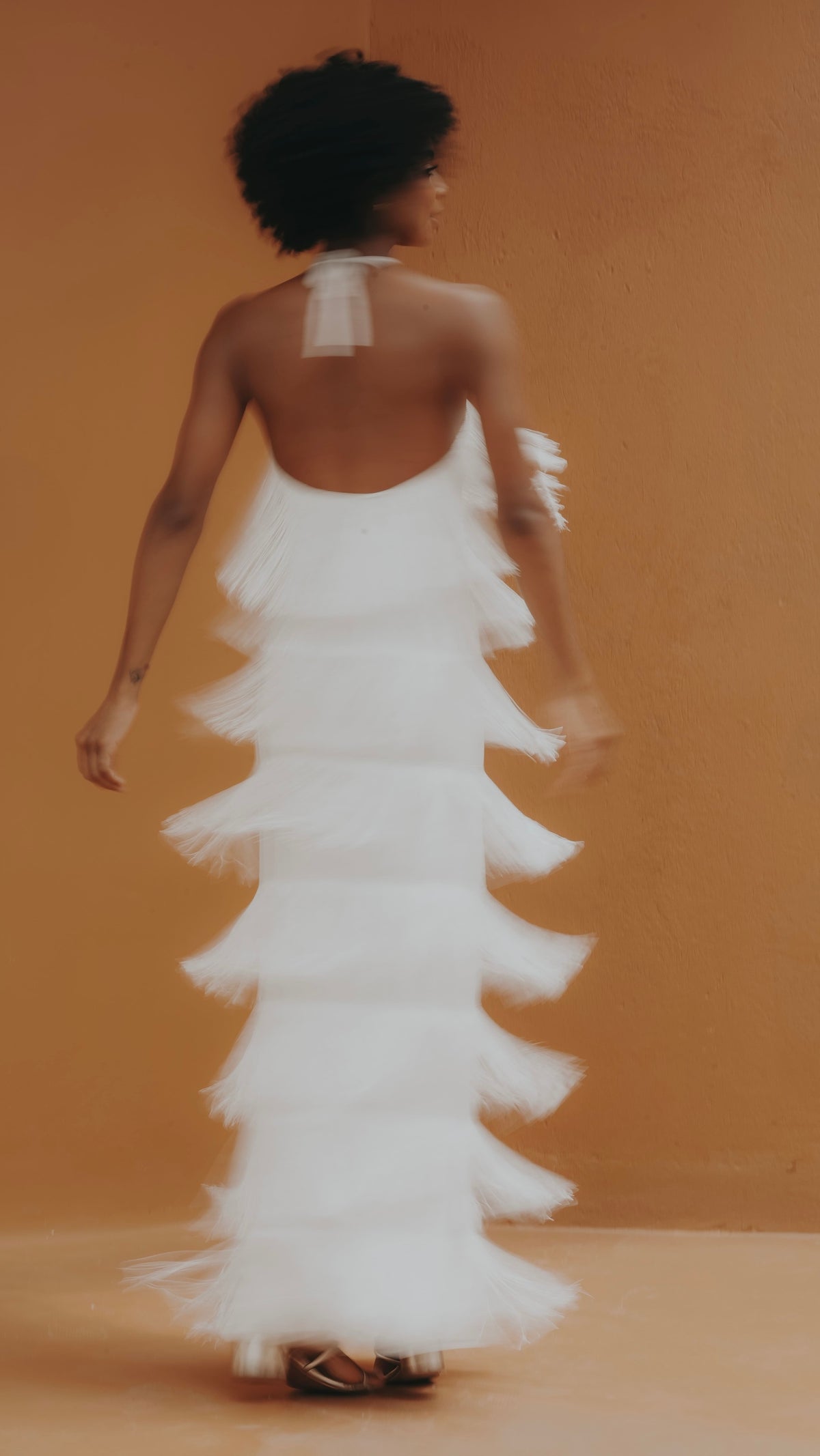 vestido clássico franjas off