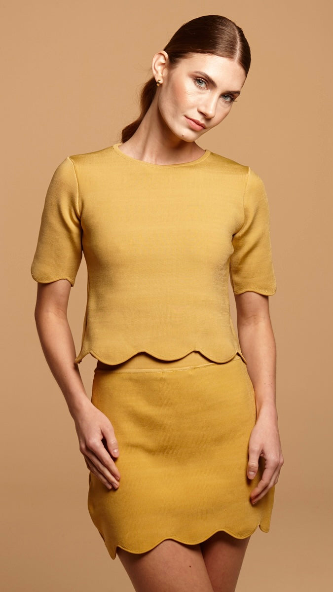 blusa manga tulipe