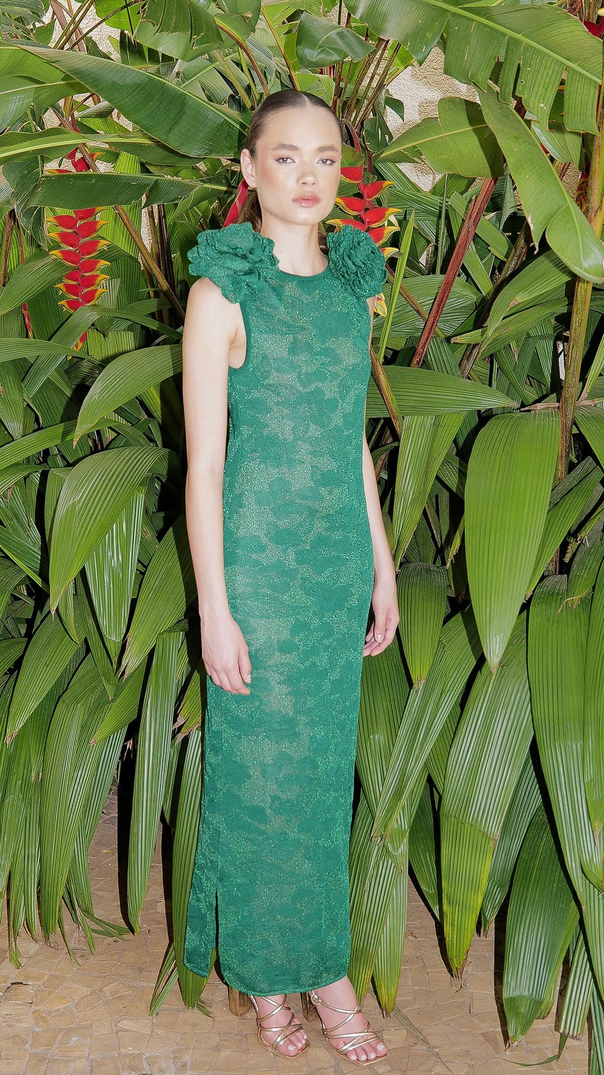 vestido justo green jasmin