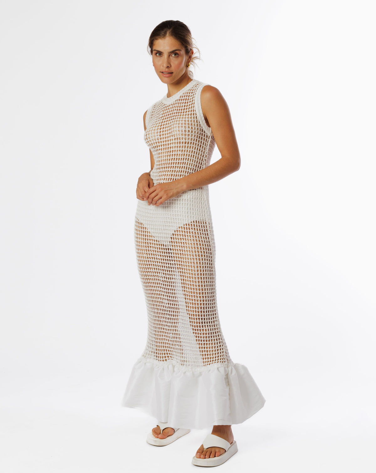 vestido midi coral