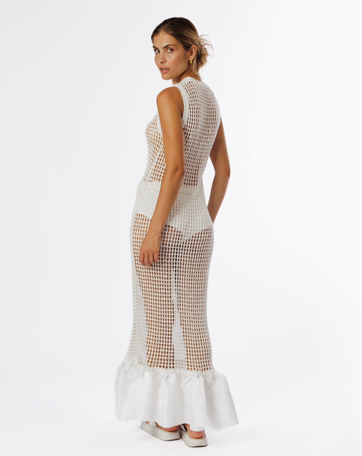 vestido midi coral